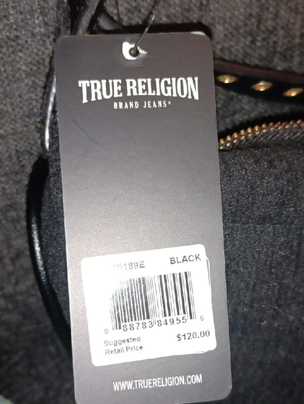 True Religion Black Hobo Handbag